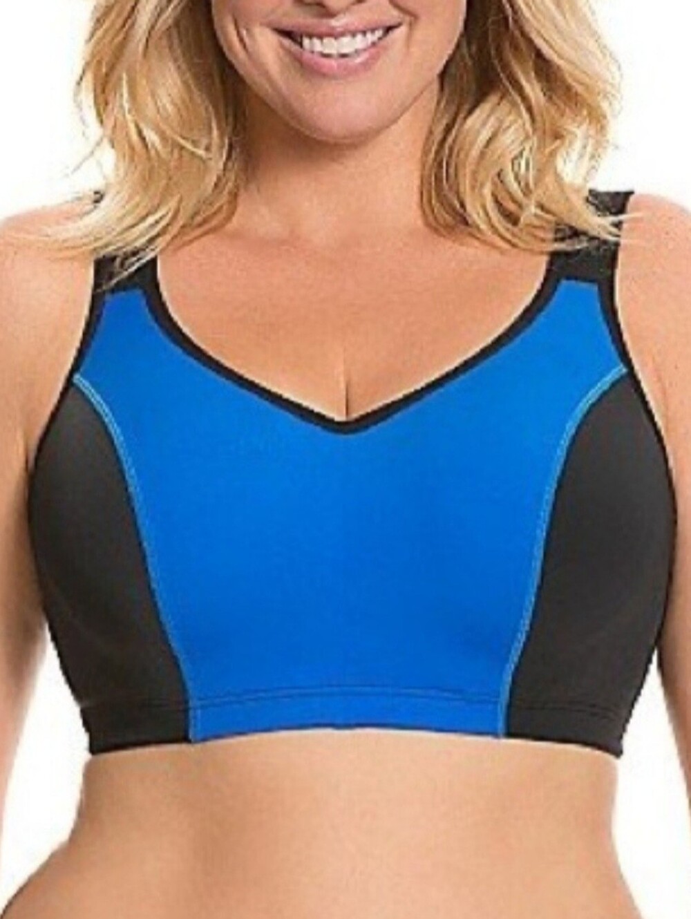 Livi Active Blue and Black High-Impact Sports Bra 38DDD